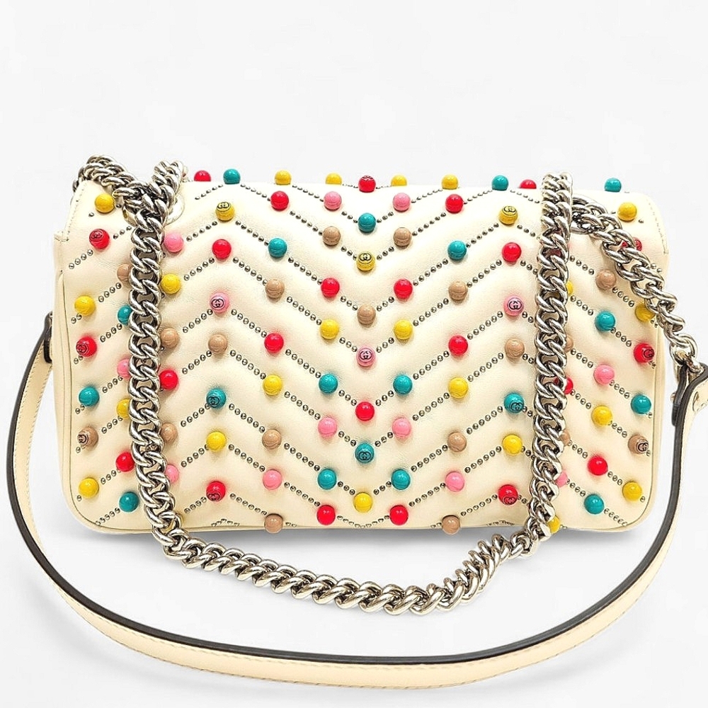 Gucci Limited Edition GG Marmont Beaded Shoulder Bag - Picture 13 of 17